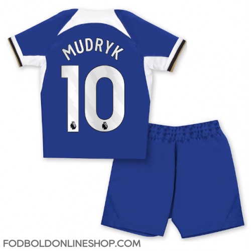 Chelsea Mykhailo Mudryk #10 Hjemme Trøje Børn 2023-24 Kortærmet (+ Korte bukser)